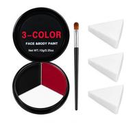 trucco per Halloween, nero, bianco, rosso, colori per il corpo, trucco di | Set di trucco per carnevale, per trucco teatrale, colori per il viso con pennelli, set di trucco per feste di carnevale