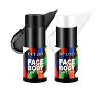 Trucco per Halloween, nero e bianco, colore del corpo, Goth Black White Face Paint 2 stick, colore del viso, colore chiaro, SFX Halloween, trucco zombie vampiro, clown, cosplay feste