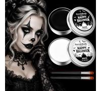 trucco per Halloween, nero e bianco, colori per il corpo, trucco di | Set di trucco per carnevale, per trucco teatrale, colori per il viso con pennelli, set di trucco per feste di carnevale