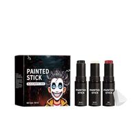 Trucco per il viso di Halloween, bianco, nero, rosso, kit per il trucco del viso, con teschio, set per il viso