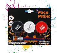 Trucco per il Viso Halloween,Crema Per La Pittura Della Pelle Solubile In Acqua,Kit Per La Pittura Del Viso Idrosolubile Con 3 Colori - Per Costumi Da Cosplay, Eventi Sportivi, Bambini, Adulti, Clown
