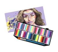 Trucco per la pittura del viso - Kit di pittura per il viso, solubile in acqua per la pittura del corpo | Pittura per il viso con pigmento per il trucco della bandiera nazionale, pigmento