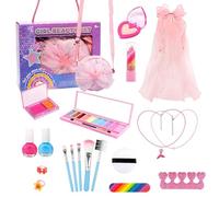 Trucco per travestimento lavabile, realistico e portatile, astuccio per trucco per ragazze, per compleanno, Natale, viaggi, feste, scuola, spiaggia, scene e spettacolo