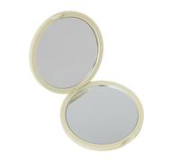 Trucco pieghevole portatile a specchio con doppio vetro laterale piccola borsa rotonda a specchio per viaggi e uso quotidiano Vanity pieghevole tascabile, Giallo, Taglia unica