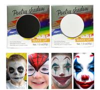 Trucco professionale per viso e corpo | Pittura professionale a colori | Pittura per il viso per bambini, adulti, costumi, festival, Halloween 30 G (nero + bianco 2 pezzi)