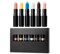 Trucco Rossetto Per Halloween | Colore Labbra Nero Scuro Coprente Progressivo | Set per Feste e Festival con Strisce Oscure