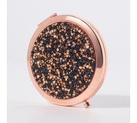Trucco Specchio Vetro Cristallo Diamonds Compatto Bellezza Due Lato a Mano Tasca