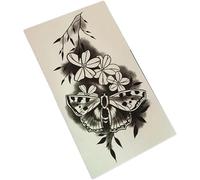 trucco tatuaggi, tatuaggi temporanei, Bellissimi adesivi for tatuaggi, adesivi for tatuaggi temporanei con fiori neri gotici a 2 fogli, tatuaggi finti in stile punk con cicatrici sul braccio con fiori