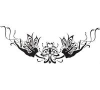 trucco tatuaggi, tatuaggi temporanei, Bellissimi adesivi for tatuaggi, set di 4 adesivi for tatuaggi for corpo totem con angeli neri e fiori, disegni di tatuaggi finti