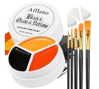 Trucco Viso Halloween Effetti Speciali Spaventosi Kit Trucco Zucca, Pittura Corpo Nero Arancione Giallo Pennelli, per Bambini Adulti Feste Palco Sangue Clown Vampiro Zombie Costume Cosplay Set