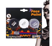 Trucco viso per Halloween - Trucco per la pelle lavabile in 3 colori | Confortevole pittura solubile in acqua per il corpo e il viso, truco per costumi di dimensioni compatte per costumi cosplay Goth