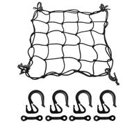 Truck Cargo Net - Kayak Cargo Bungee Netting, Stretchable Heavy Duty Rigging Net | Elastic Trunk Storage Nets With Hook, Screws, C-Rings Kit For SUVs, Cars, Canoes, Boats, OPP