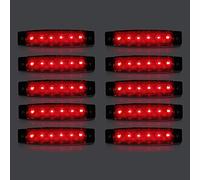 Truck Side Marker Indicatore, Luci laterali per camion 10 pezzi LED 6 Indicatore luminoso laterale a LED SMD Luce laterale posteriore anteriore Luci di posizione 12V per Auto (Rosso)