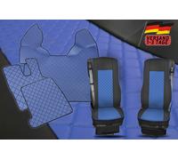 Truck Truck SET 1+1 Coprisedili + Tappetini per DAF 106 Ecopelle Automatica BLU