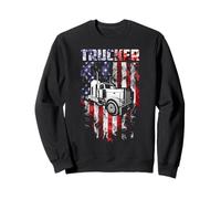 Trucker America Flag Funny Truck Driver Felpa