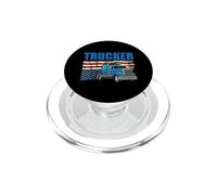 Trucker American Flag Funny Trucking Truck Driver PopSockets PopGrip per MagSafe