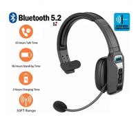 Trucker Bluetooth 5.2 Wireless Headset with Noise Cancelling Mic for Hands-Free Communication on Phone and PC(