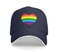 Trucker Cappellino,Heart Pride Rainbow LGBT Gay Progress Bisexual Movimento Berretto Protezione UV,Casual Cappellino da Baseball per Esterna Ciclismo All'Aperto
