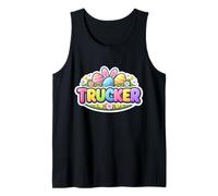 Trucker Happy Easter Truck Driver Bunny Uova Orecchie Festive Canotta