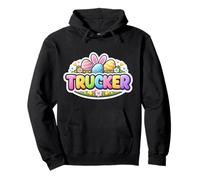 Trucker Happy Easter Truck Driver Bunny Uova Orecchie Festive Felpa con Cappuccio