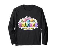 Trucker Happy Easter Truck Driver Bunny Uova Orecchie Festive Maglia a Manica