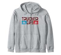 Trucker Life Orgoglioso Semi Camion Driver Trucking Lifestyle Papà Felpa con Cappuccio