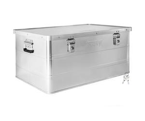 Trucky Scatola in alluminio con coperchio, colore argento, in alluminio, 135 litri, in alluminio, con serratura