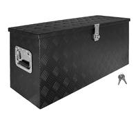 Trucky Scatola per Strumento Nero Cassetta degli attrezzi Cassone per camion Scatola di Alluminio Cassone per rimorchio con coperchio Chiudibile a chiave D120