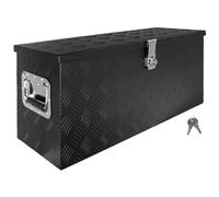 Trucky Scatola per Strumento Nero Cassetta degli attrezzi Cassone per camion Scatola di Alluminio Cassone per rimorchio con coperchio Chiudibile a chiave D080