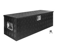 Trucky Scatola per Strumento Nero Cassetta degli attrezzi Cassone per camion Scatola di Alluminio Cassone per rimorchio con coperchio Chiudibile a chiave D160