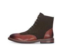 TruClothing Stivaletti da uomo in pelle Oxford Brogue con lacci laterali in pelle verde cachi marrone, Colore: verde e marrone., 46 EU