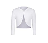 trudge Cardigan Bolero Basic da Bambina a Maniche Lunghe Coprispalle Lavorato a Maglia Giacca a Spalla per Bambini Top Corto Festivo per Abito da Comunione Abito da Battesimo Bianco 1 160