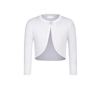 trudge Cardigan Bolero di Base a Maniche Lunghe da Ragazza Coprispalle in Maglia Giacca a Spalla per Bambini Festivo Top Corto per Abito da Comunione Abito da Battesimo Bianco 1 130