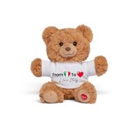Trudi Bear Marlon T-SHIRT ITALIA | Peluche con maglietta città italiane, gift ricordo gadget viaggi | 32x30x20 cm taglia M | Souvenir | modello 15029