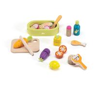 Trudi Set Cibo e Accessori (25 pz) by Sevi | Giochi di ruolo in legno bambini a forma di cibo. Accessori da cucina bambina | 29x6x19cm | Giochi di imitazione | modello 83119