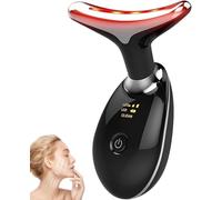 True Beauty Glow - Massaggiatore facciale con 7 LED, massaggiatore elettrico per viso e collo, strumento per la rimozione delle rughe, dispositivo per scolpire il viso (nero)