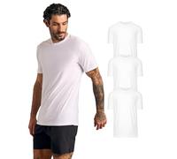 True Classic Maglietta Active Manica Corta Girocollo da Uomo, Pacco da 3 - Bianco, XL