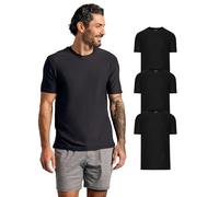 True Classic Maglietta Active Manica Corta Girocollo da Uomo, Pacco da 3 - Nero, XL