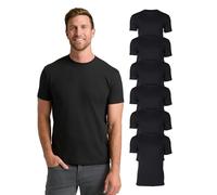 True Classic Maglietta Manica Corta Girocollo da Uomo, Pacco da 6 - Nero, L