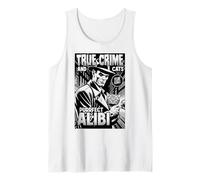 True Crime And Cats Purrfect Alibi Divertente Amante dei Gatti Proprietario Canotta