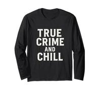 True Crime And Chill Distressed Vintage Gothic Design Maglia a Manica
