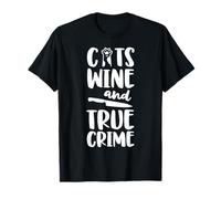 True Crime Donne Murderino Regalo Gatti Vino E Vero Crimine Maglietta
