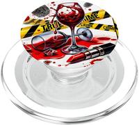 True Crime Women Murder Show Wine Crime Scene Tape Serial PopSockets PopGrip per MagSafe