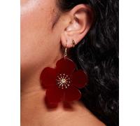 True Decadence - Orecchini bordeaux a fiori-Rosso No Size