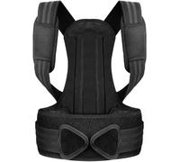 True Face Correttore posturale per uomini, donne e bambini, supporto della colonna vertebrale e della schiena, sollievo dal dolore al collo, schiena e spalle, nero, L