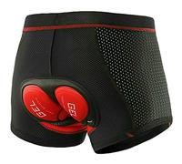 True Face Pantaloncini da ciclismo da uomo, con imbottitura in gel 5D, biancheria intima da ciclismo, pantaloncini corti da mountain bike, Nero - Rosso, M