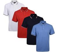 True Face Polo da uomo in piqué con colletto con tasca e bottoni, vestibilità regolare, Set di punte da 4 - Confezione da 4, XL