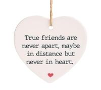 True Friends Are Never Apart Ornamento, Ricordo da Appendere Ceramica Cuore Regali Amicizia per Donne Regali Incoraggiamento per i Momenti Difficili Migliore Amica Sorelle Migliore (Stile C)