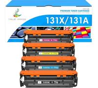 TRUE IMAGE 4 cartucce toner di ricambio per HP 131X CF210X 131A CF210A 128A CE320A 125A Laserjet Pro 200 Color MFP M276n M276nw M251nw M251n (nero, ciano, giallo, magenta)