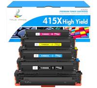 True Image - Toner di ricambio per stampanti HP 414X W2020X 414A HP Color Laserjet Pro MFP M479fdw M454dw M454dn M479fdn, cartuccia toner ad alta resa (nero, ciano, giallo, magenta, 4 pezzi)
